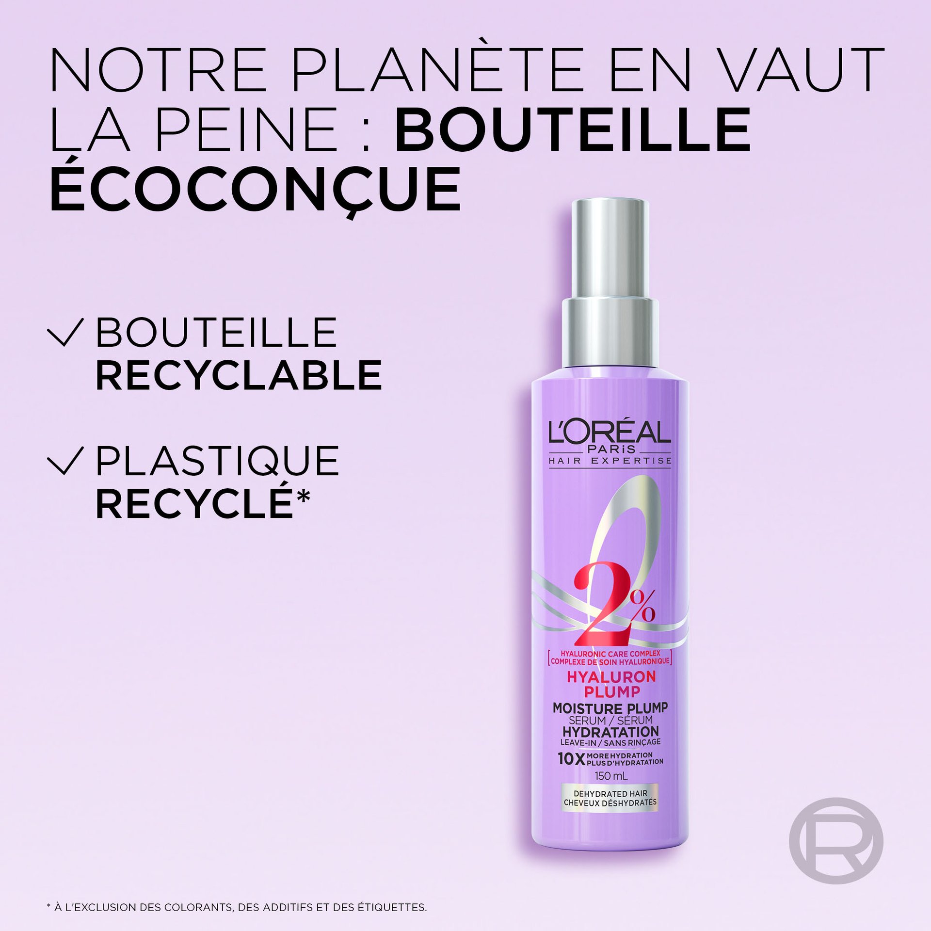 le nouveau packaging est fait de bouteilles recyclées